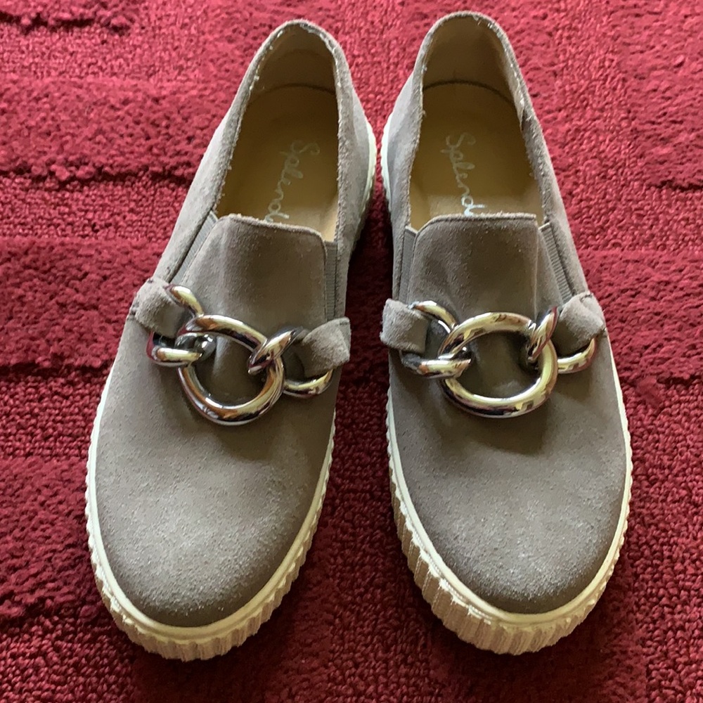 Splendid Gray Suede w/ Buckles Platform Loafer